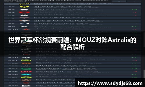 世界冠军杯常规赛前瞻：MOUZ对阵Astralis的配合解析